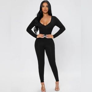 SHEIN PETITE Sweetheart Neck Unitard Jumpsuit
